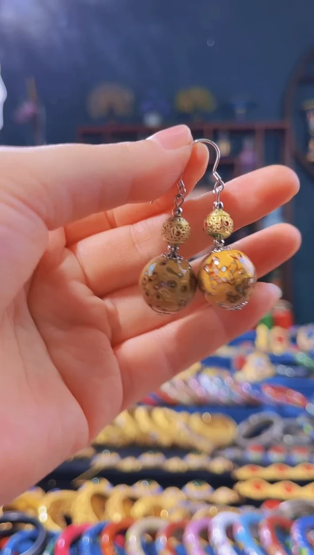 【闪购商品】非遗绝技 犀皮漆耳环 金