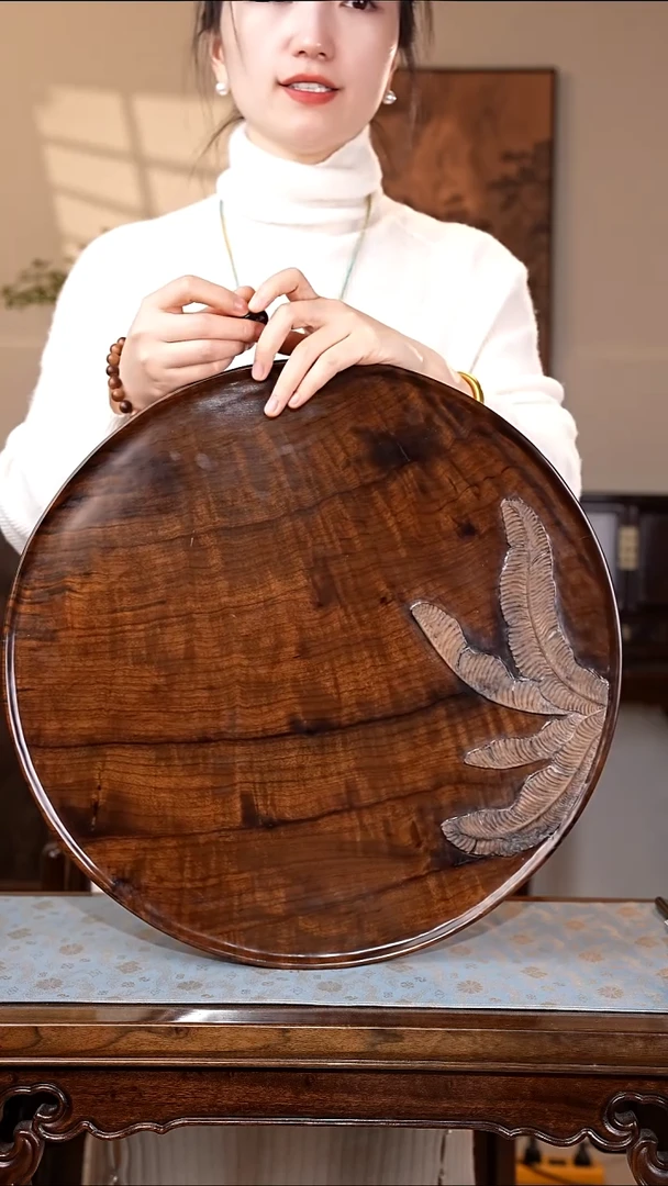 乌木类家具金丝楠阴沉木 满纹圆盘