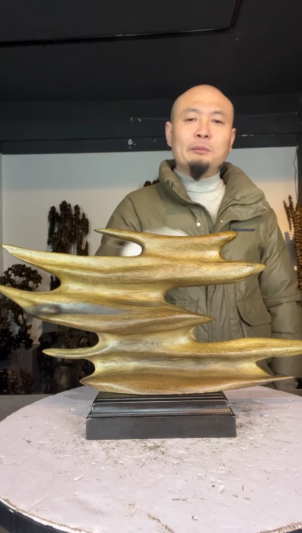 金丝楠兰**水440金丝楠自然随型摆件