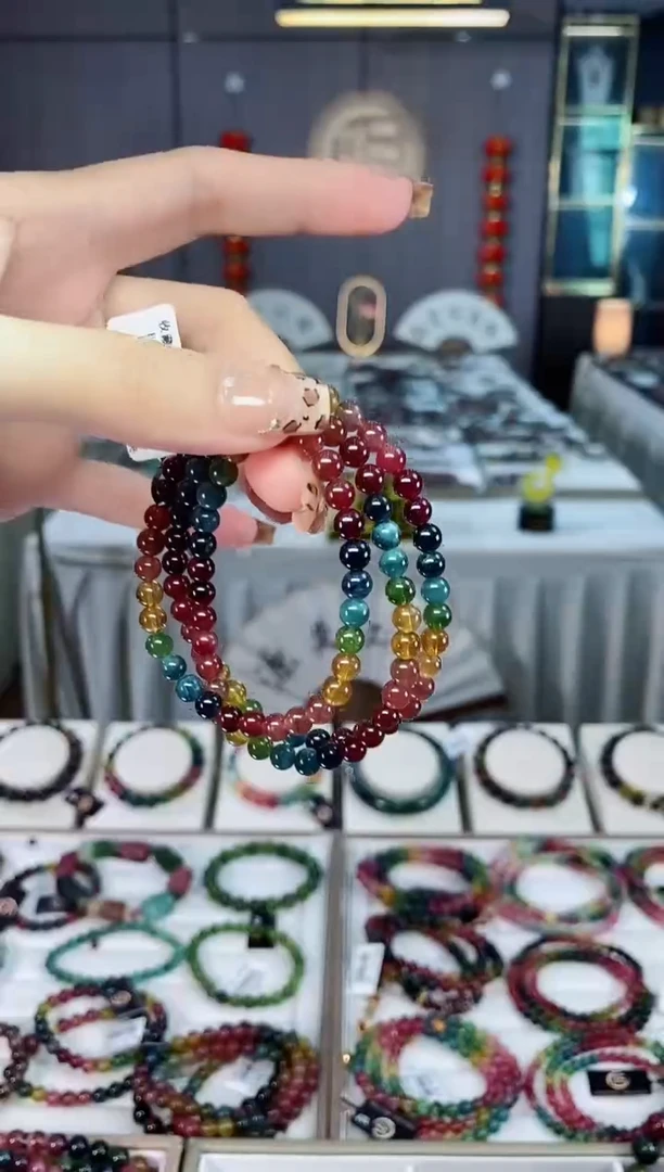 未镶嵌老矿碧玺三圈手串5mm+碧玺dan多样性发一条