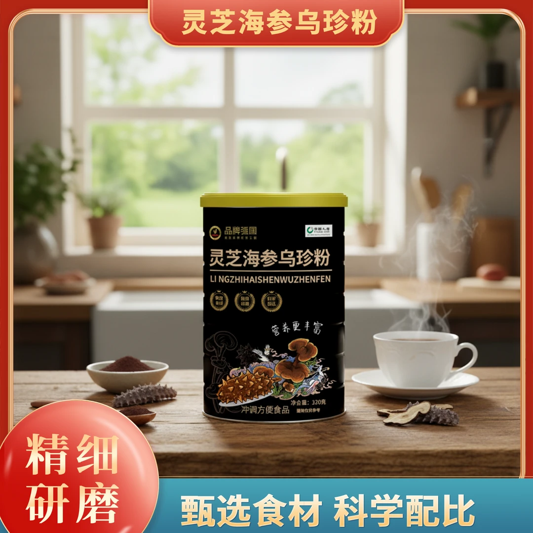 【品牌强国】灵芝海参乌珍粉-320g/桶