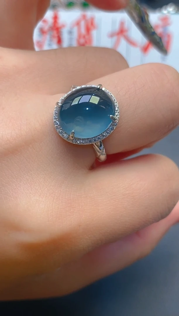 【闪购商品】翡翠耳饰银S925镶嵌天然A货翡翠1