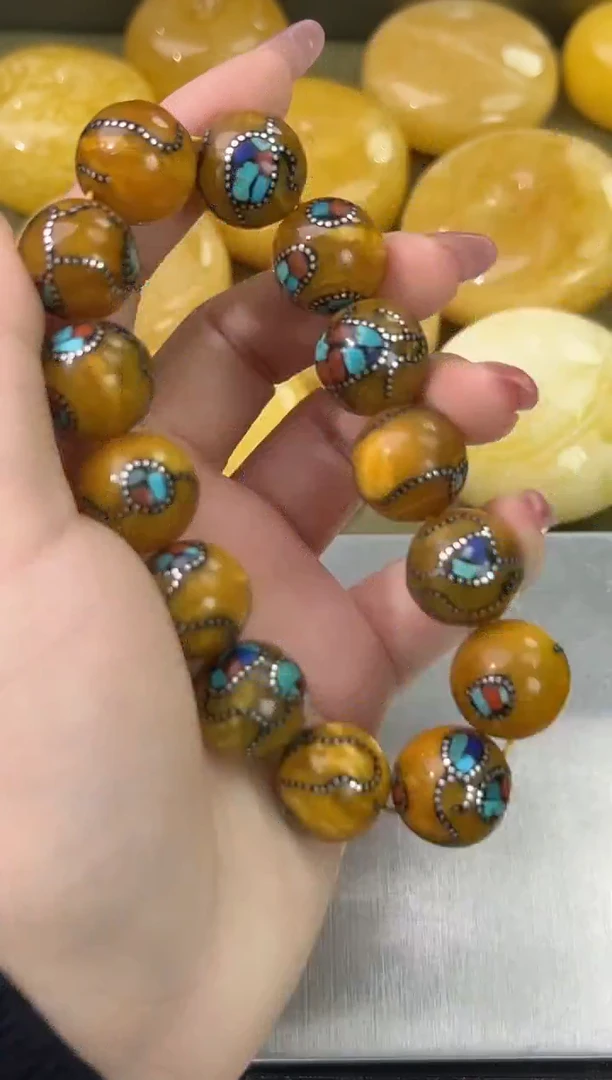 裸石琥珀未镶嵌天然琥珀蜜蜡手串
