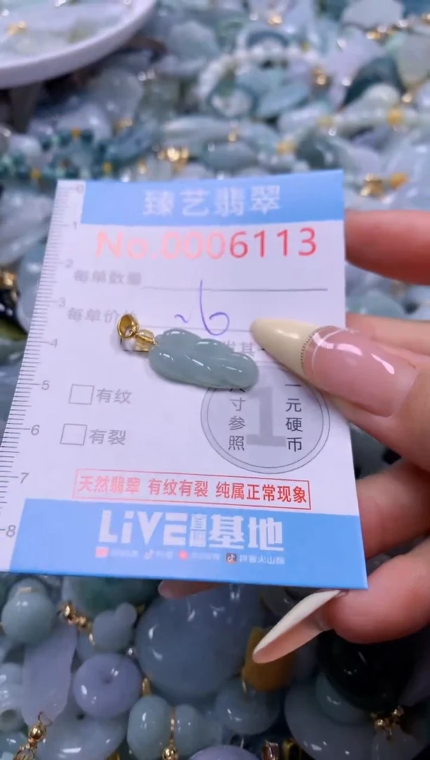 翡翠未镶嵌颈饰含绳0006113