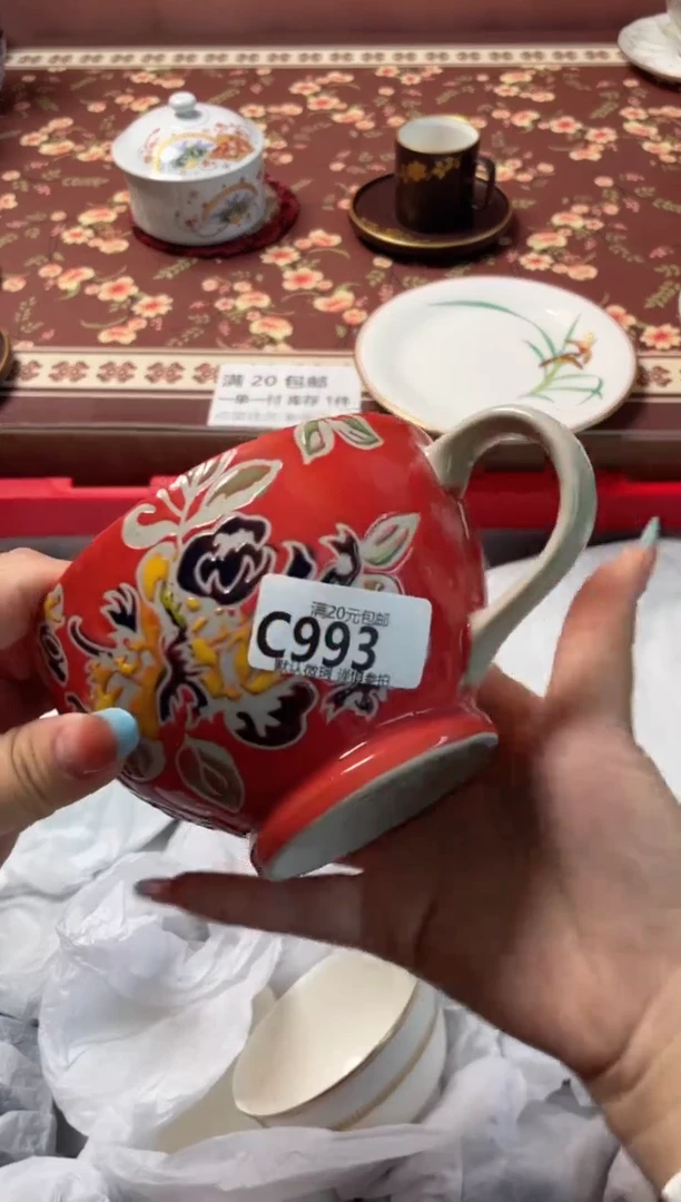 瓷片拂***筝瓷器瓷器C993