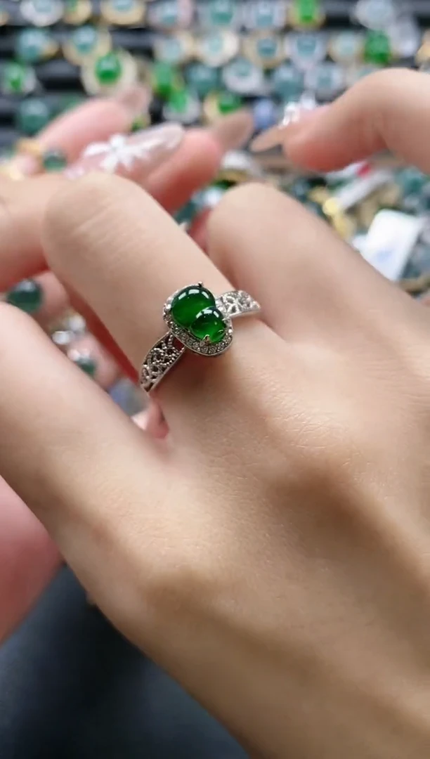 【闪购商品】翡翠戒指银S925镶嵌51151