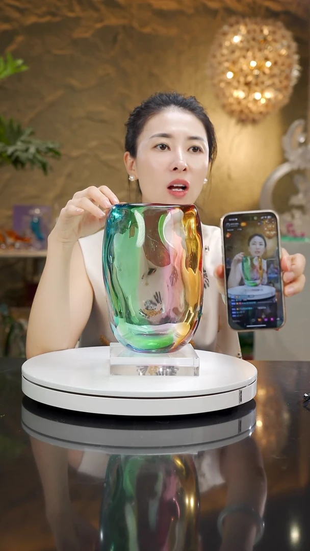 琉璃兔***虎彩色糖果花瓶