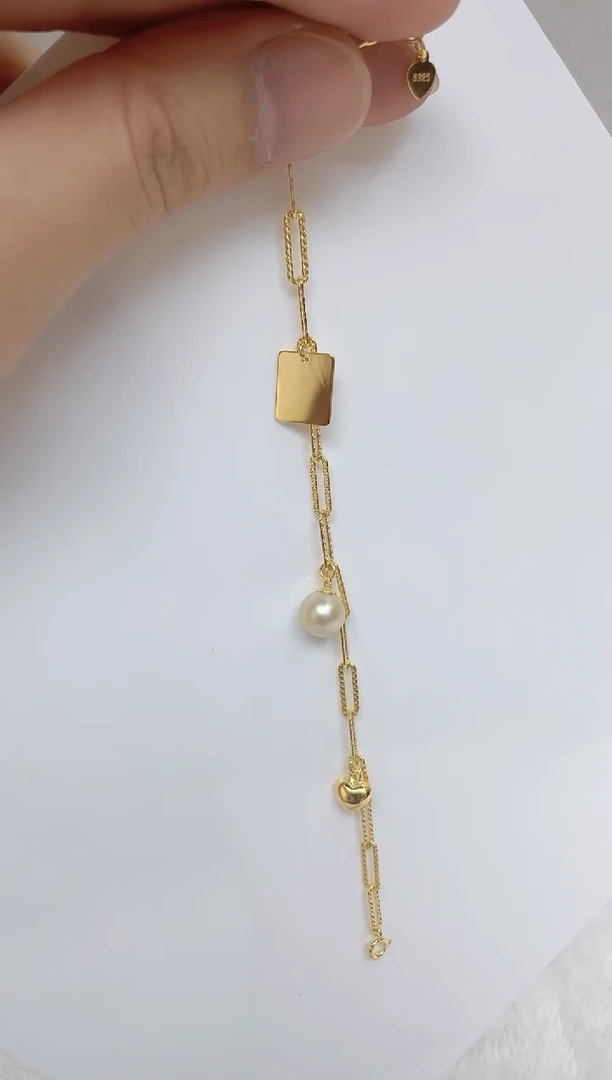 银S925镶嵌海水珍珠手链