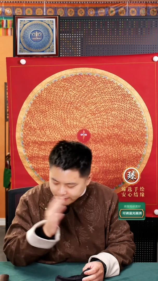 【闪购商品】卷轴画纯手绘黄CC心咒100*100cm