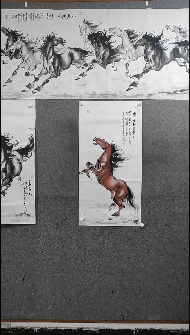 国画水墨写意单骏马图