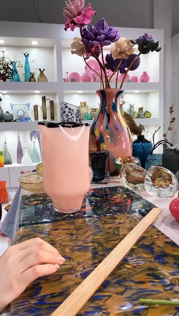 慕忆家手作琉璃花瓶瑕