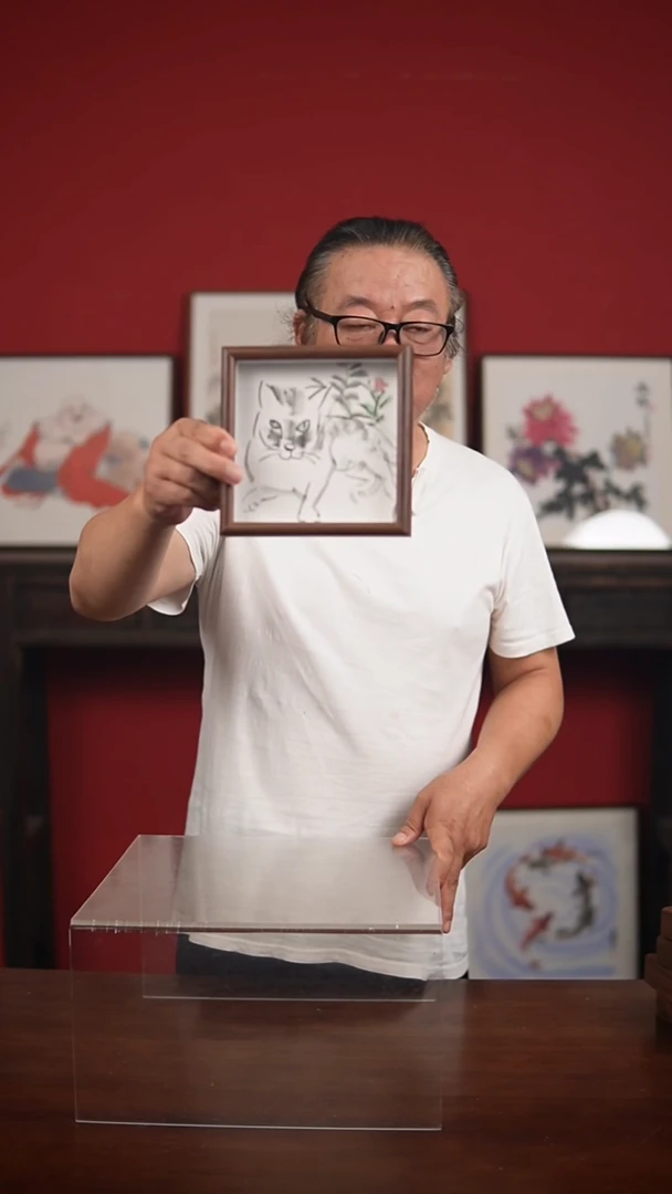 国画手绘-6寸摆台李庆云作品