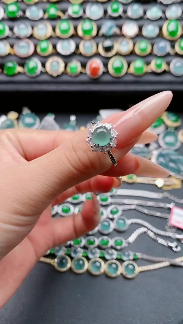 【闪购商品】翡翠戒指银S925镶嵌111111