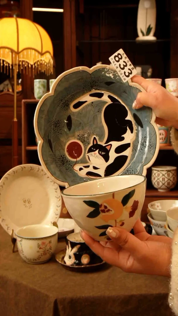 【闪购商品】其他秋子树陶瓷碗加盘833号