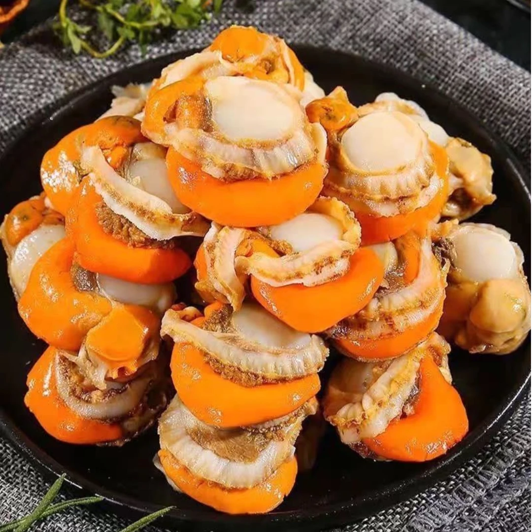 野生扇贝肉新鲜带黄