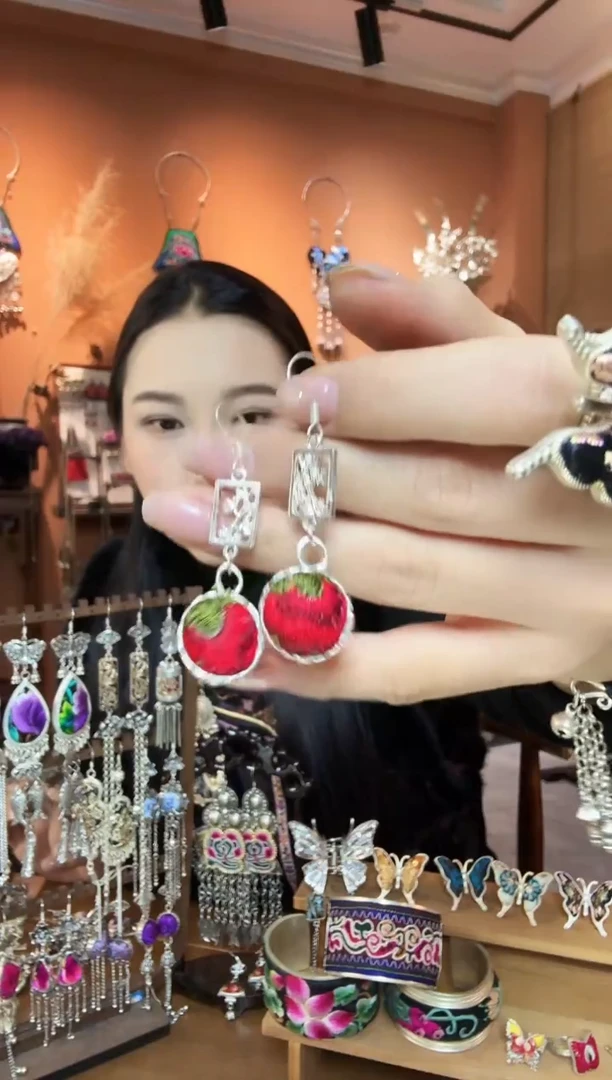 刺绣纯手工民族风耳环