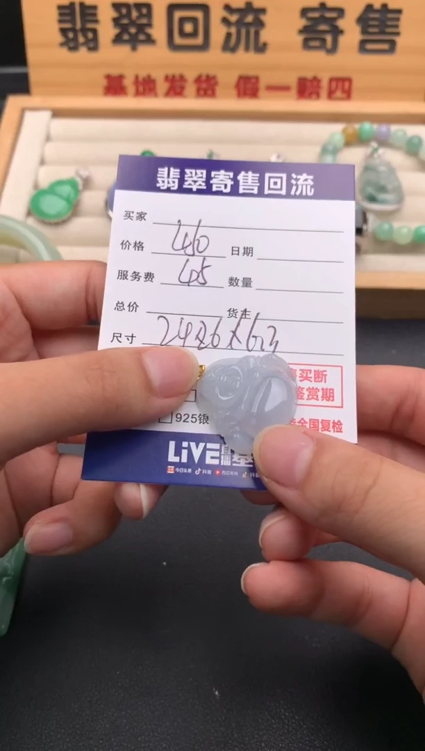 翡翠18K金镶嵌颈饰10141244