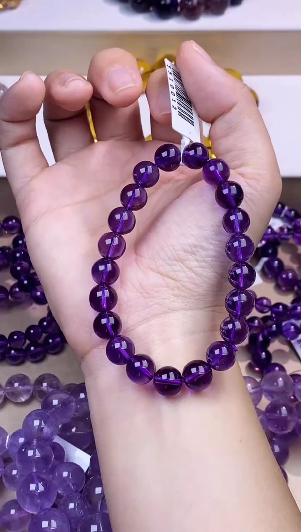 未镶嵌手串水晶紫水晶单圈9m+
