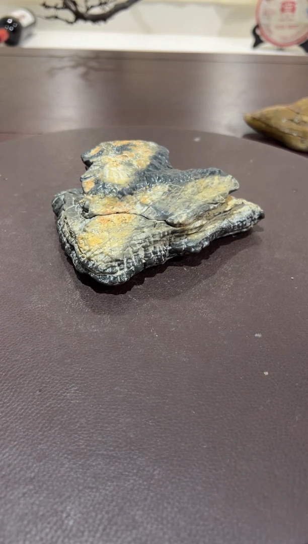 石**雕意境典雅砚台烟缸摆件