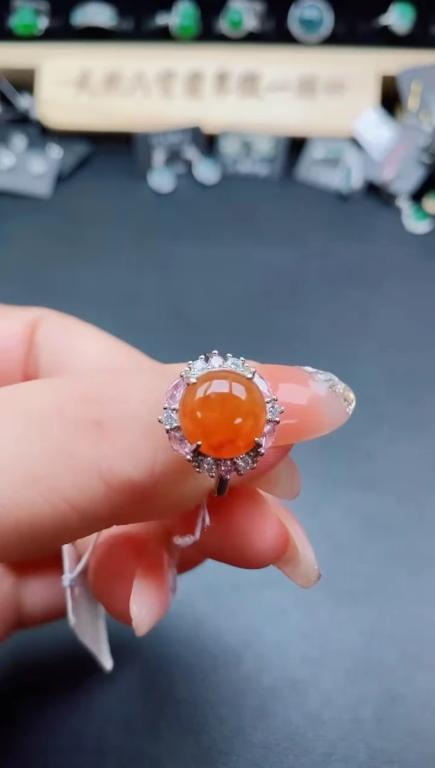 银S925镶嵌戒指翡翠1