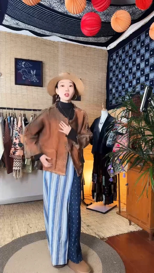 【闪购商品】设计师款柿染开衫外套