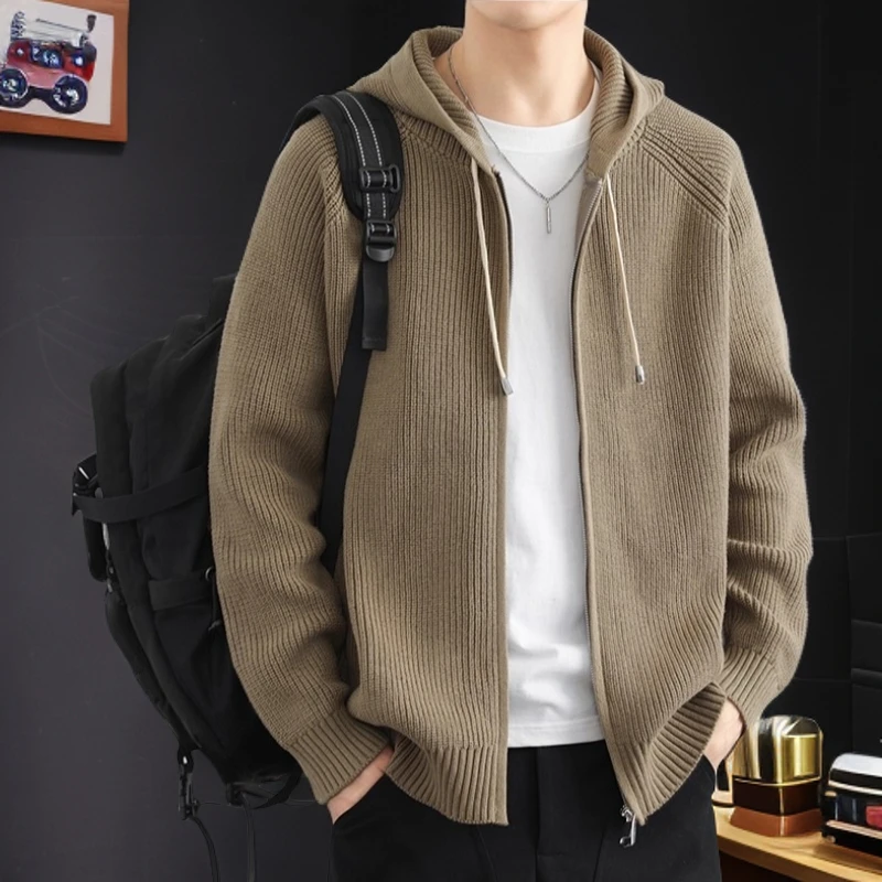 殿若开衫毛衣轻奢外套秋冬款男士重磅加厚长袖大码新款复古上衣服