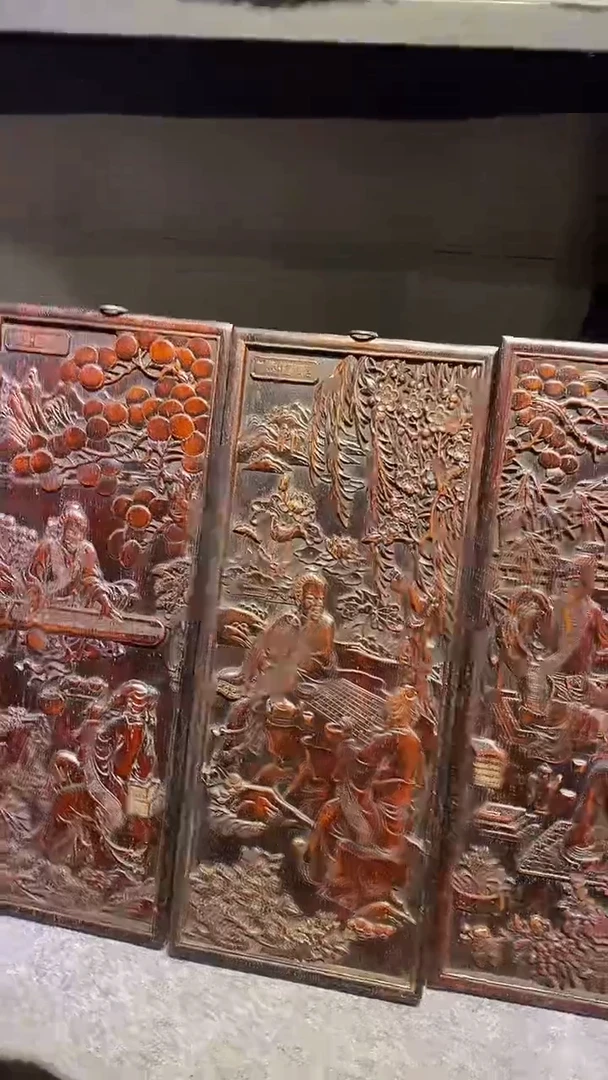 木紫檀雕刻板一物一拍
