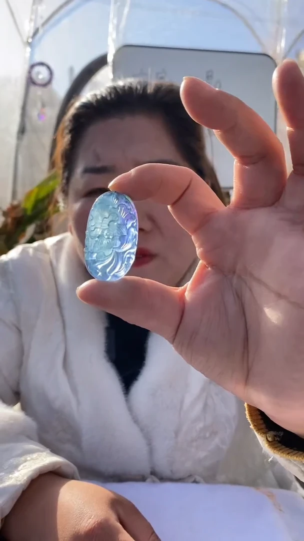 【闪购商品】海蓝宝石车挂未镶嵌海蓝宝吊坠D62