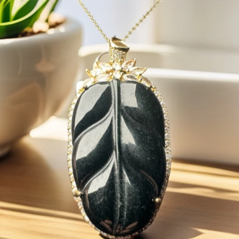 ｛老三高端甄选} CY89黑色树叶毛衣链