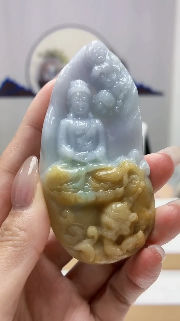 未镶嵌定制翡翠5160MM-毛货挂件26