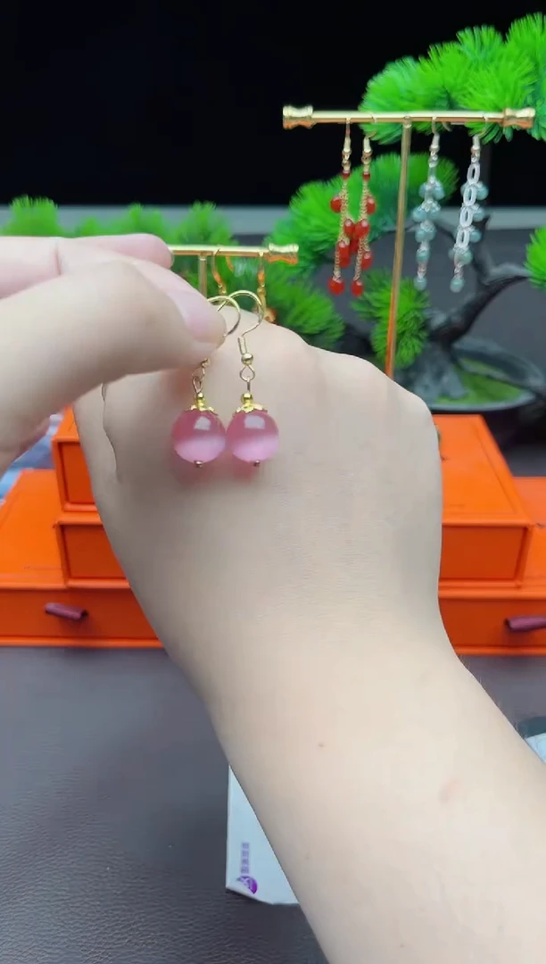 玛瑙/玉髓耳饰银S925镶嵌301