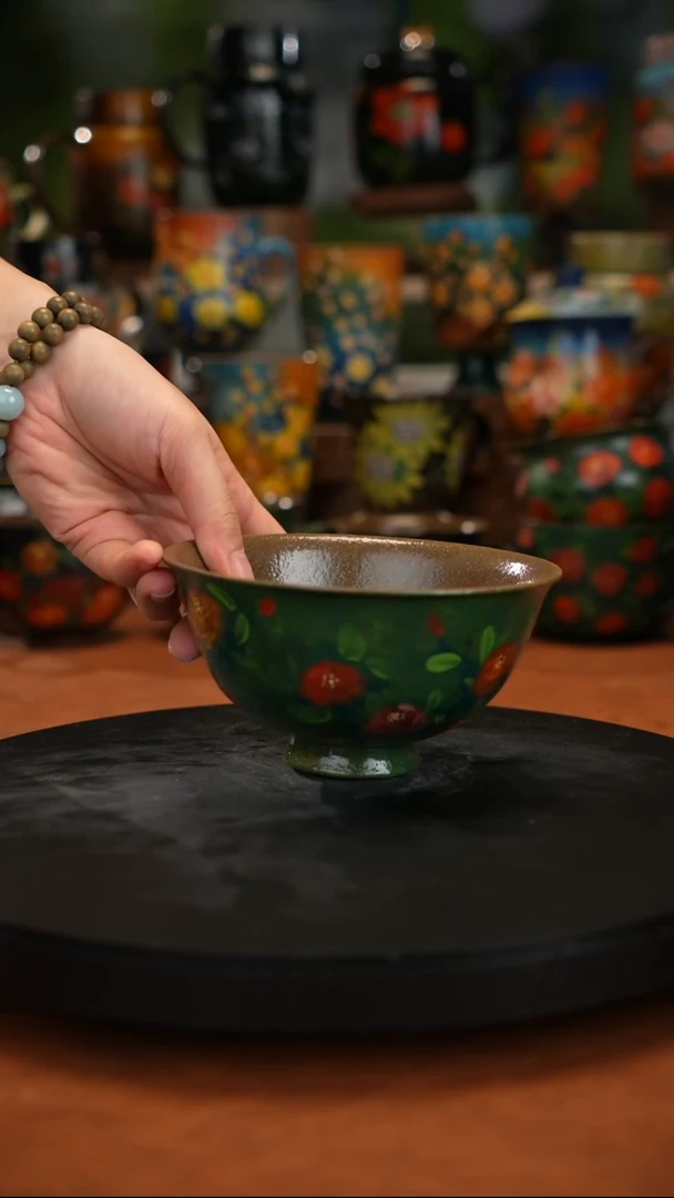 紫砂油画手绘釉下彩