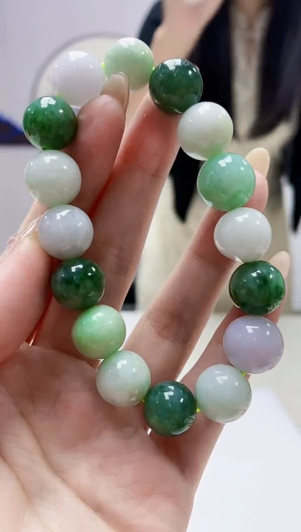 定制翡翠未镶嵌4812jw-毛货手串57