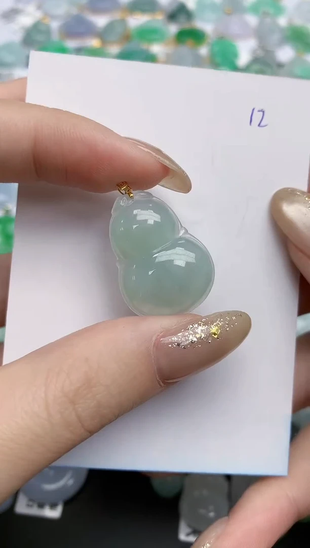 【闪购商品】翡翠颈饰18K金镶嵌天然缅甸翡翠A货