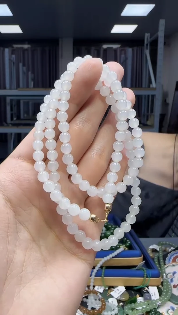 和田玉18K金镶嵌挂件1