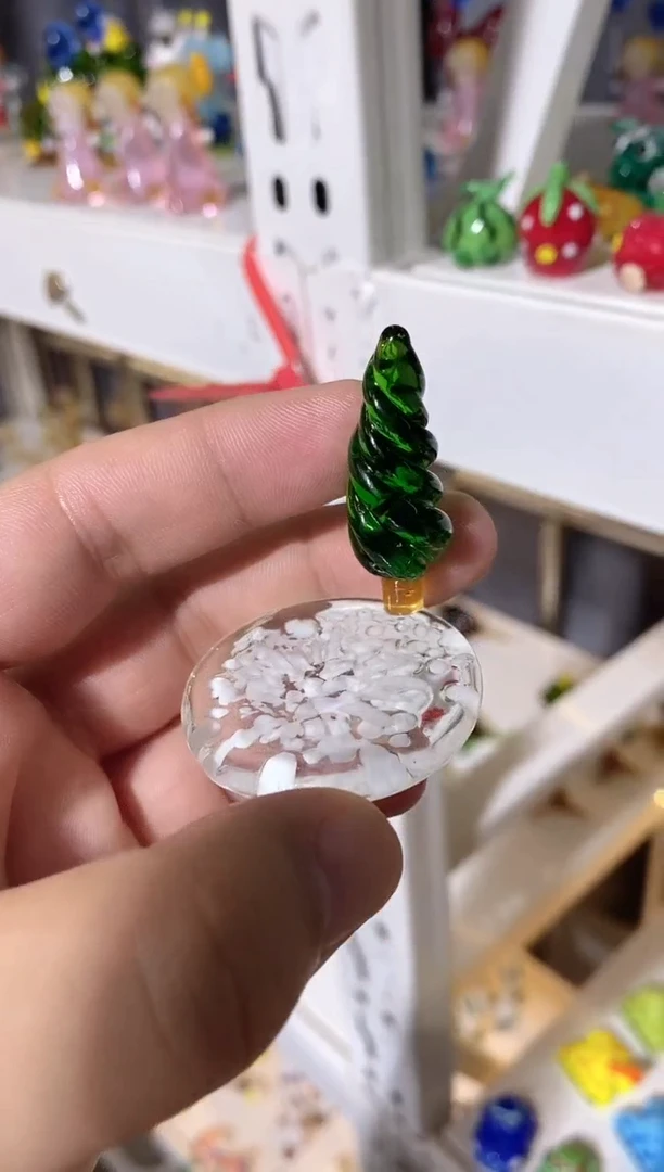 手工艺品琉璃底座树