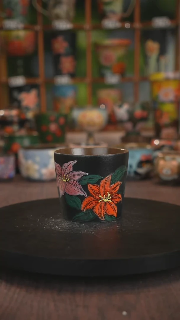 紫砂油画手绘釉下彩