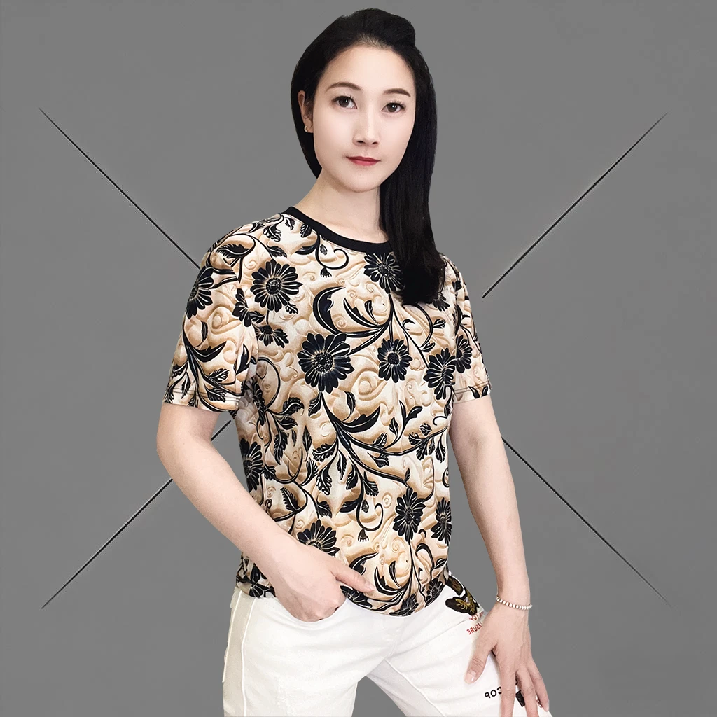 夏季新款轻奢潮流品质时尚网红个性男士冰凉宽松百搭休闲短袖