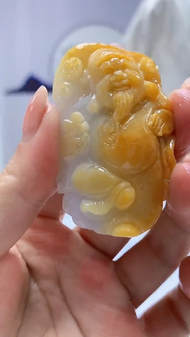 【闪购商品】定制翡翠未镶嵌4829ms-毛货挂件233财神