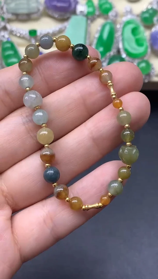 18K金镶嵌手链翡翠157-中国好珍宝