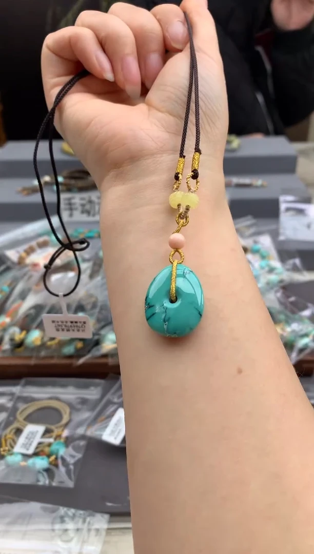 未镶嵌绿松石锁骨链茜.C85