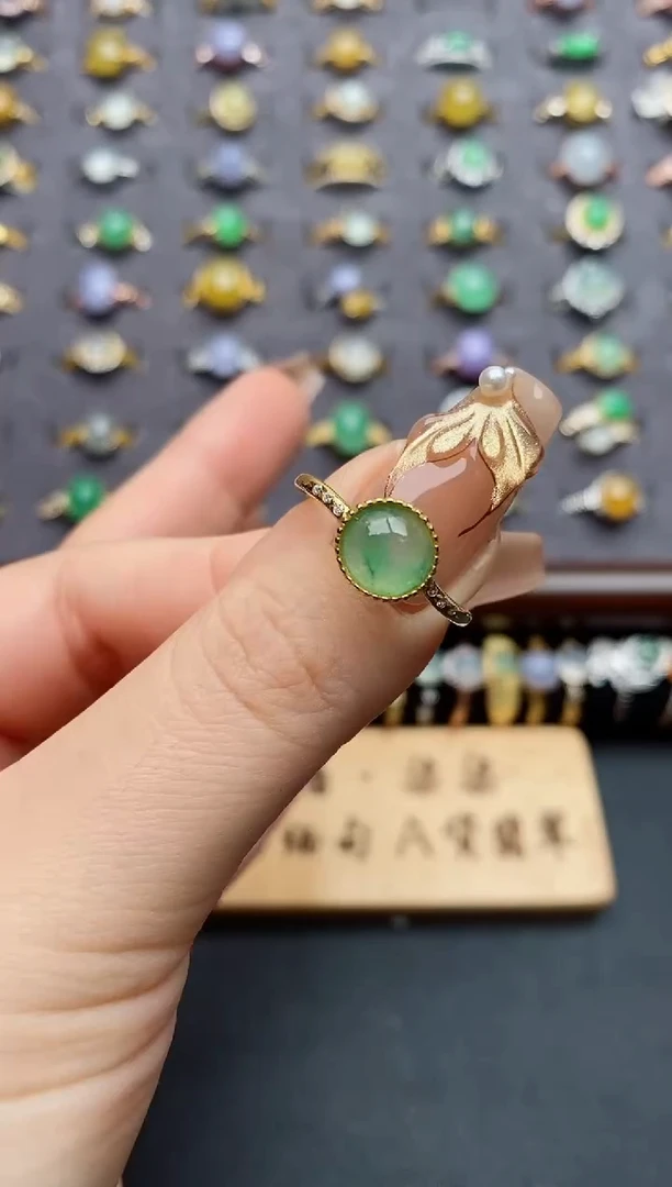 银S925镶嵌戒指翡翠.