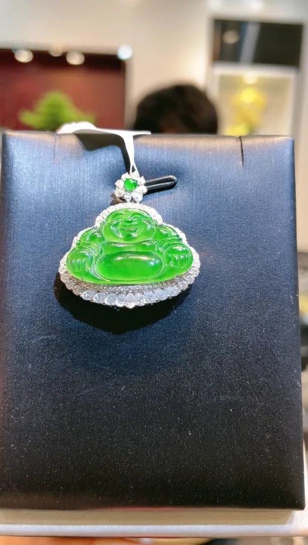 【闪购商品】翡翠颈饰18K金镶嵌A26天然A货翡翠吊坠