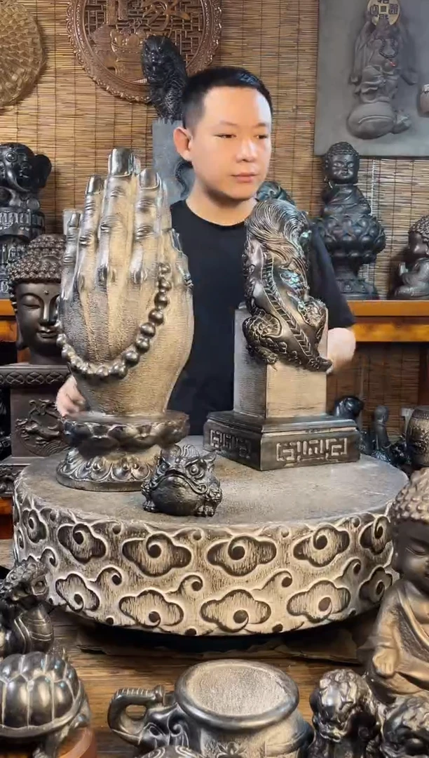 石材10金蟾天然青石雕刻