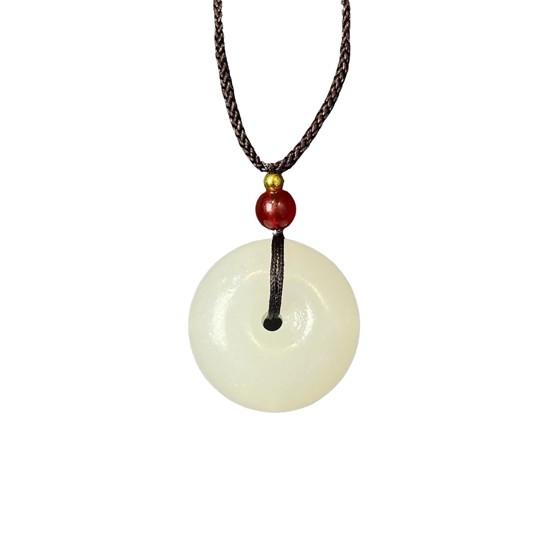 厚桩极白平安扣H02-03赠绳礼盒（多样性发货）