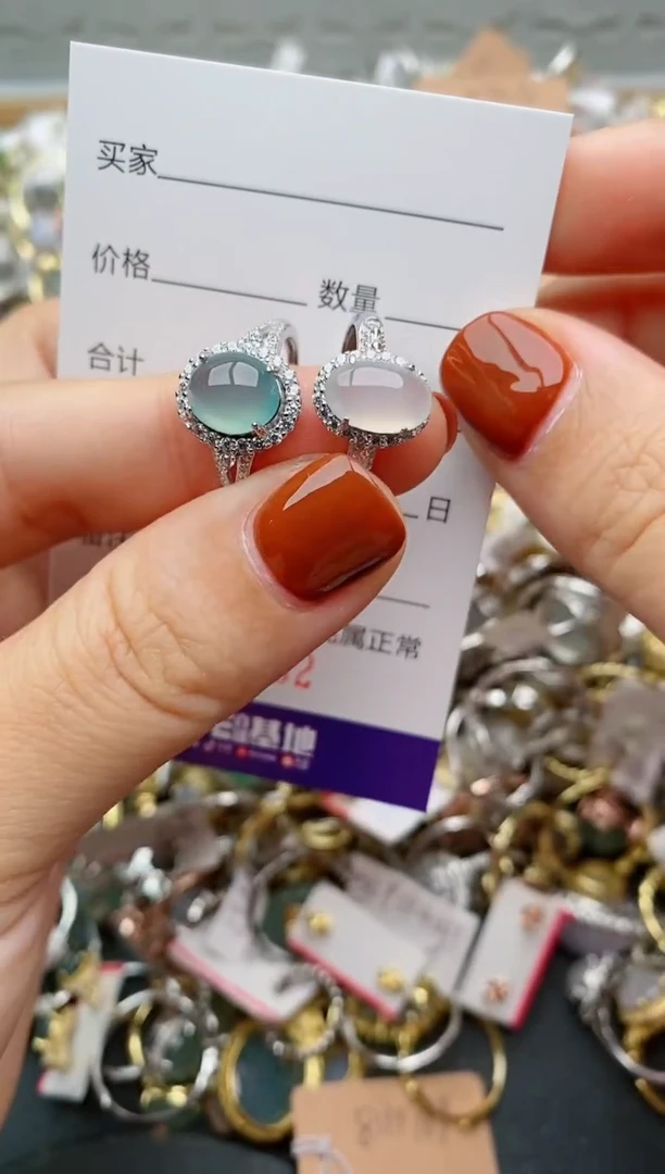 银S925镶嵌戒指翡翠.0702