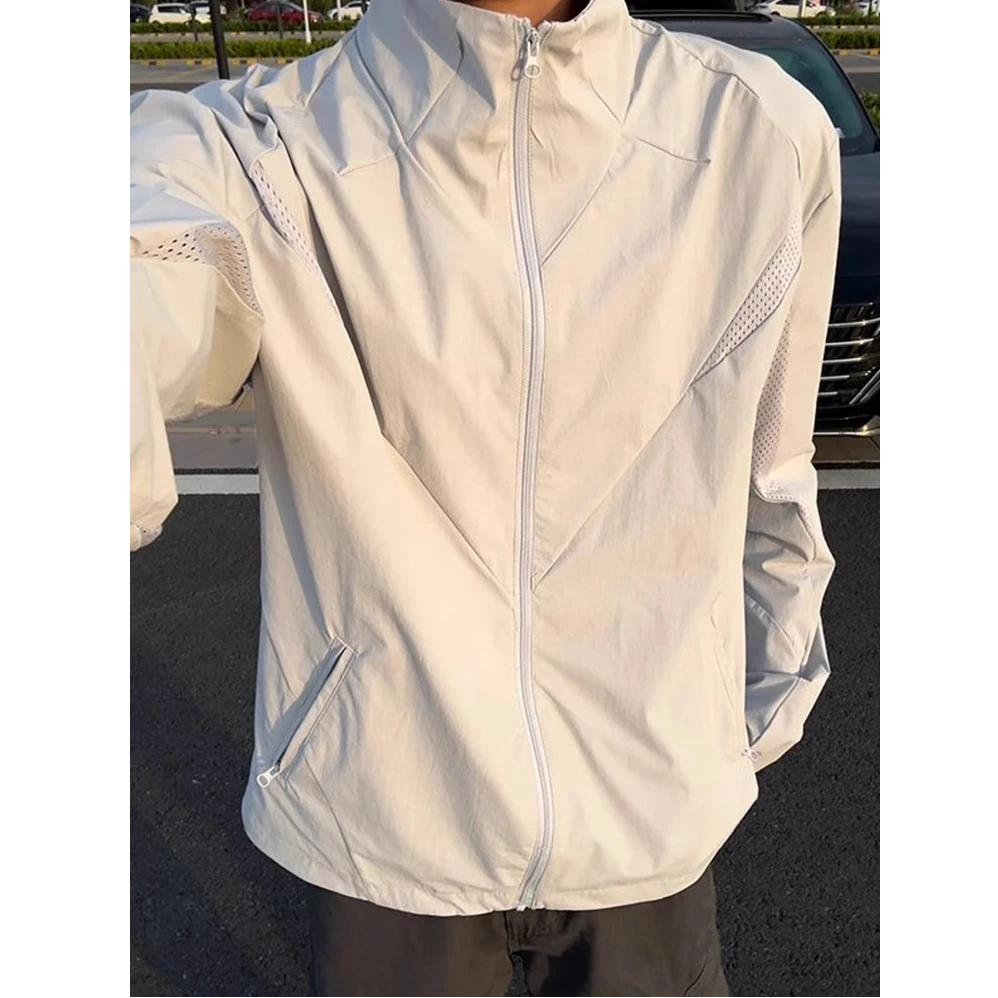 原纱轻量化立领防晒衣男夏季薄款网眼透气速干外套户外钓鱼骑行服