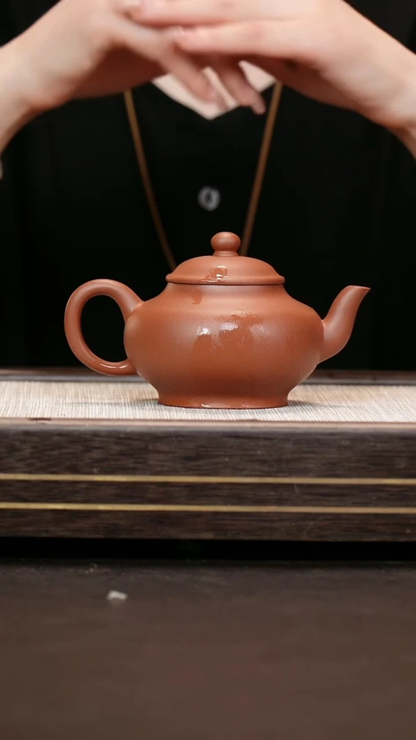 茶壶紫砂红皮龙  宫灯壶