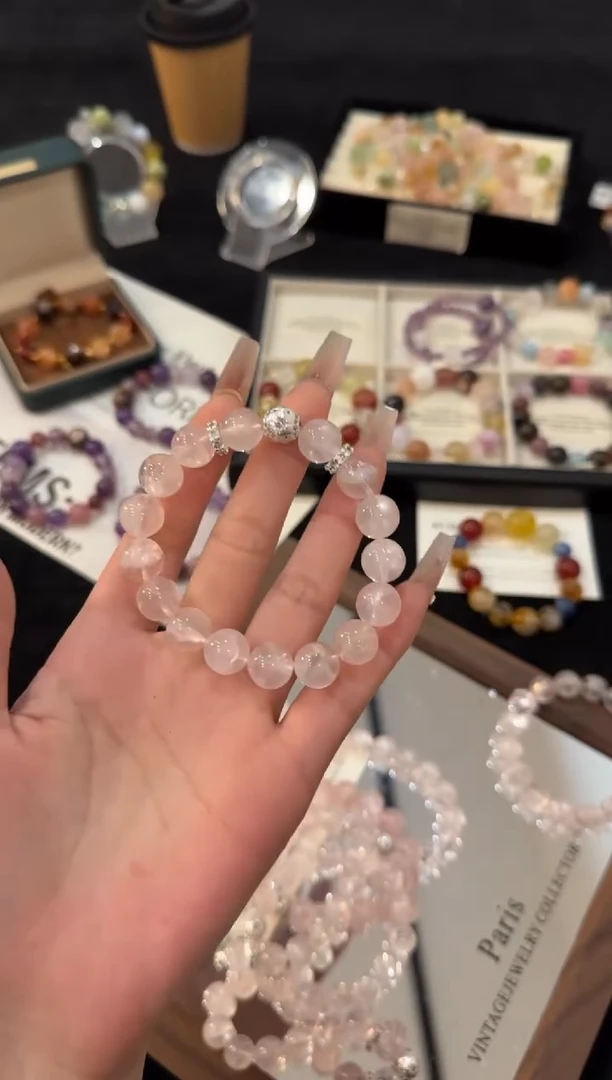 合金手链水晶粉阿赛x2933