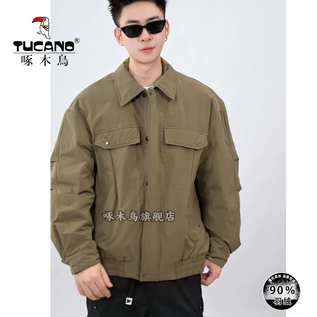 TUCANO/啄木鸟2025男士新款90白鸭绒翻领时尚简约工装羽绒服